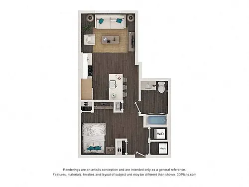 Floor plan S1 0x1 573 SF