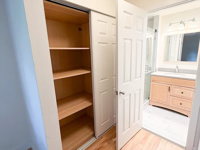 Master bedroom closet, his and hers