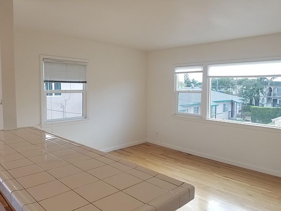 Kitchen counter and living room