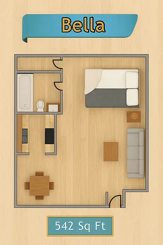 Floor plan 1x1A