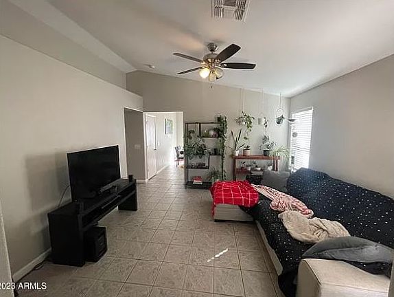 living room looking into kitchen