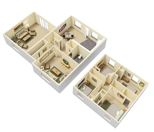 Floor plan 4 Bed Townhouses