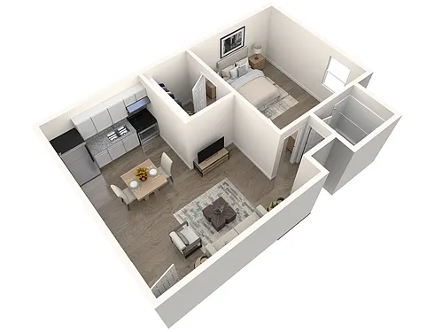 Floor plan 1 bedroom, 1 bathroom