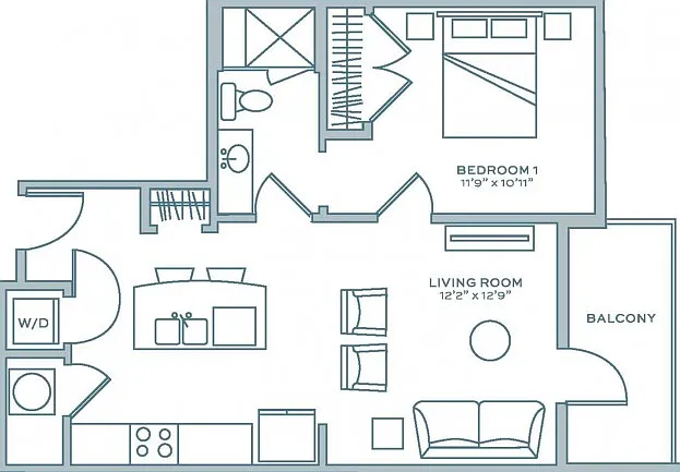 One Bedroom One Bath (663 SF) One Bedroom One Bath (663 SF)