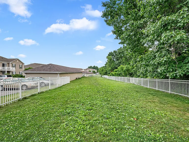 Expansive green backyard