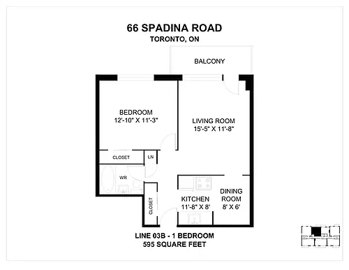 Floor plan 1 Bedroom 1 Bed 1 Bath 2