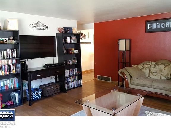 Hardwood floor in living room.