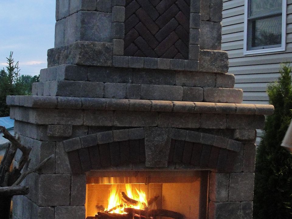Fireplace on back patio