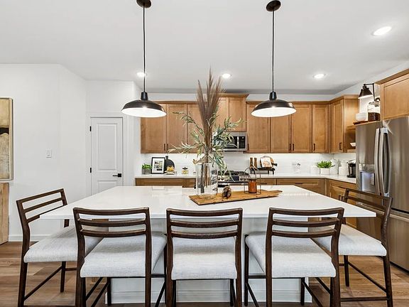 Kitchen with pendant lighting