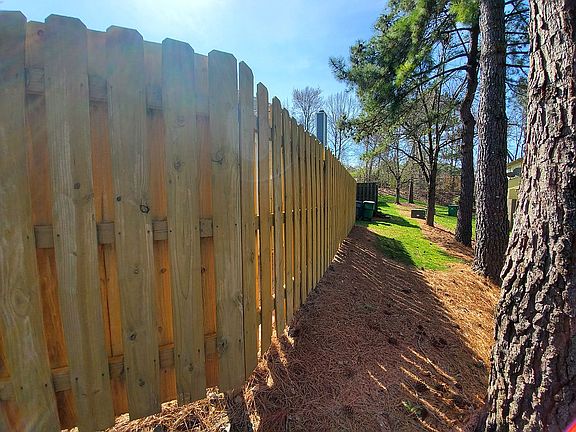 Back of fenced patio