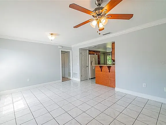 Family room into kitchen