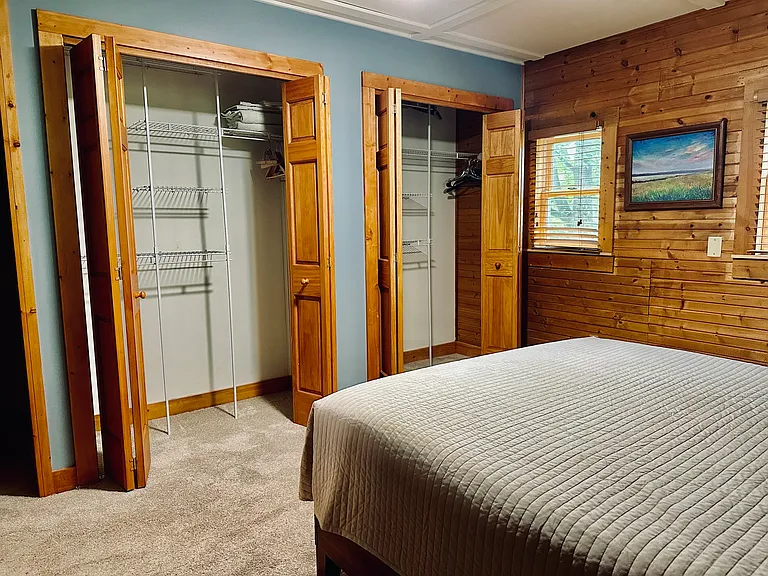 Primary Bedroom, with closets open