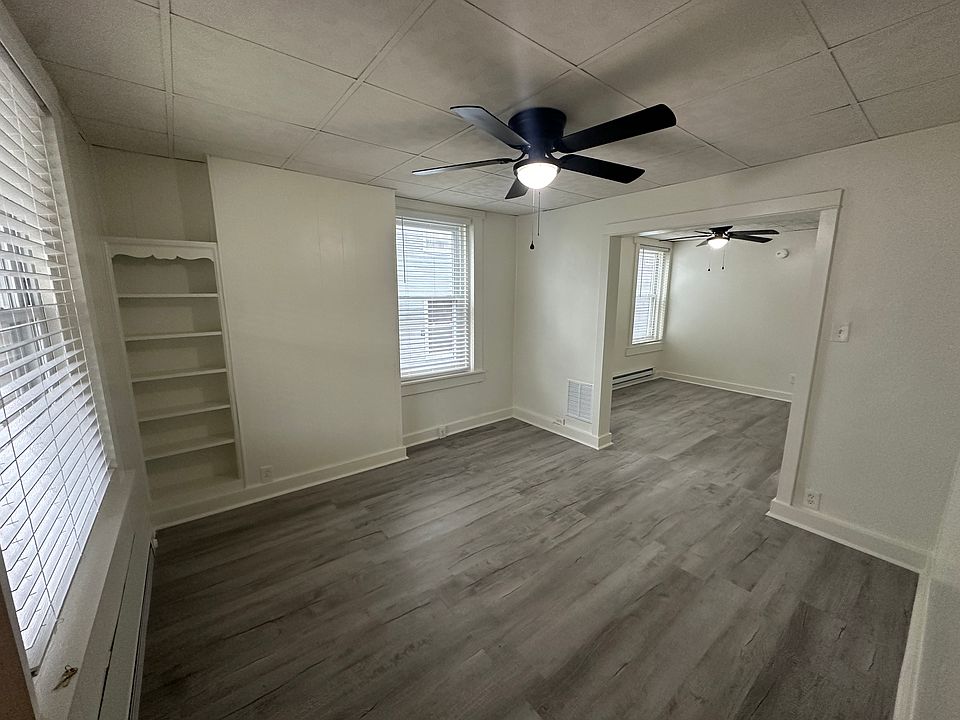 Living Room with built-in shelving.