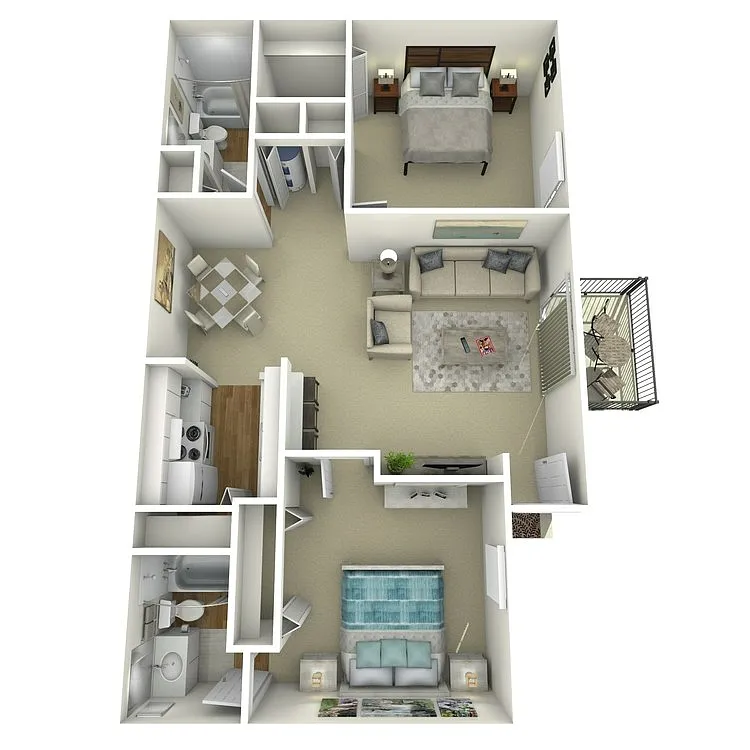 Floor plan 2bed/2bath Reno