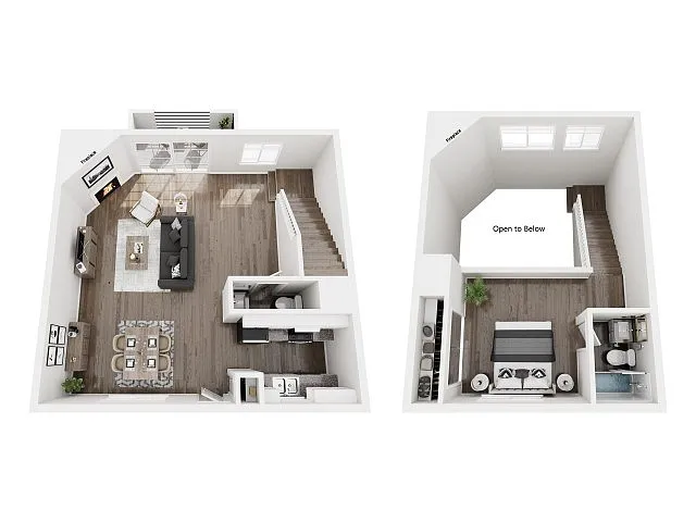 Floor plan 1 BD 1.5 BTH