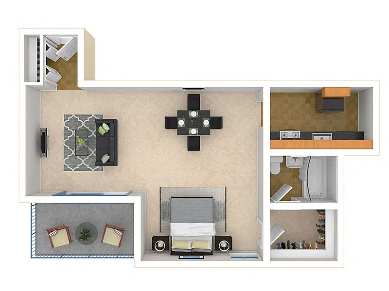 Floor plan LARGE STUDIO EFFICIENCY