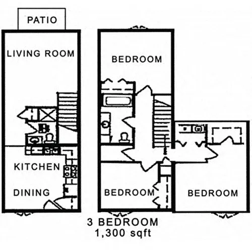Floor plan 3 Bedroom 2 Bathroom