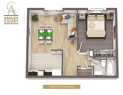 Floor plan Renovated One Bedroom