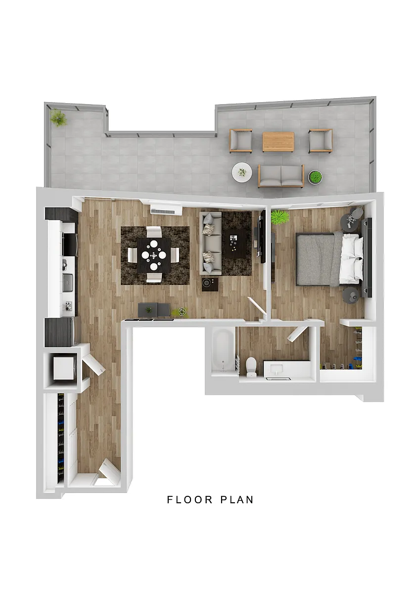 Floor plan Sitka - 1 Bed C Patio