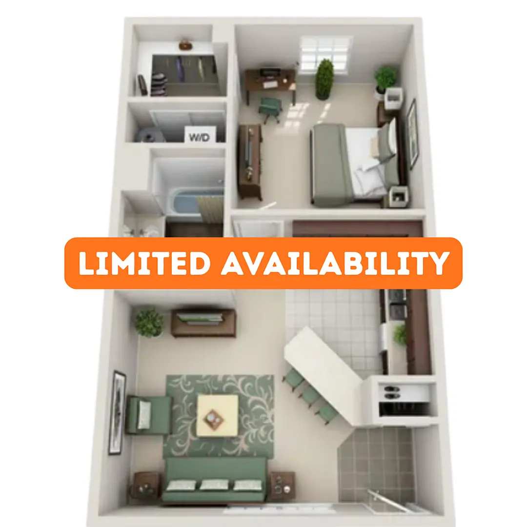 Floor plan 1BR/1BA