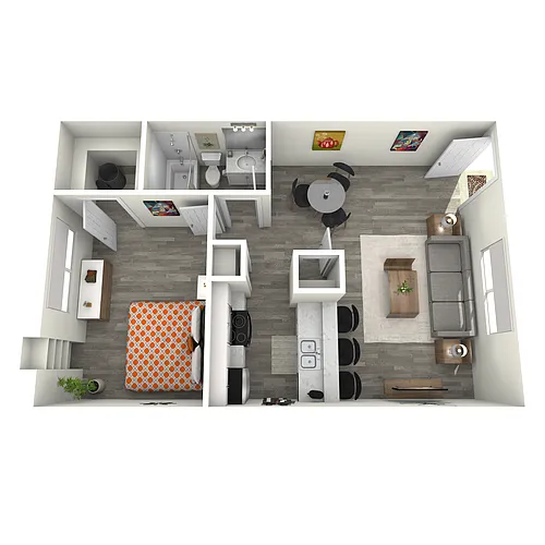 Floor plan A1 | 1 Bed | 1 Bath | Upgrade