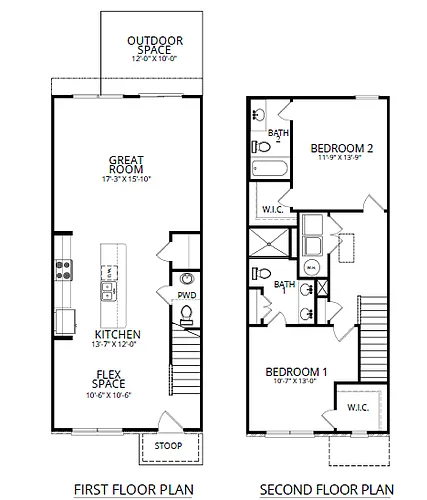 Floor plan Two Bedroom