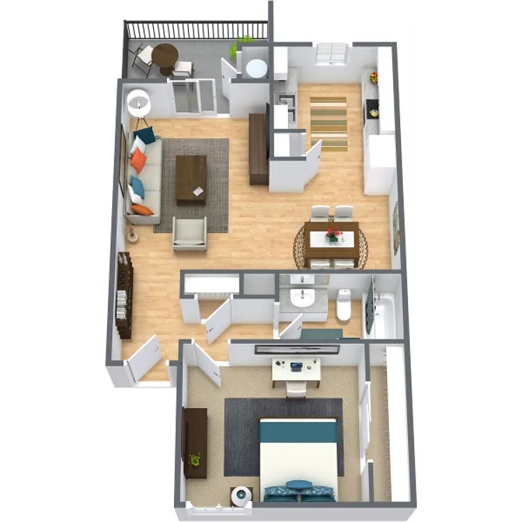 Floor plan 1 Bedroom 1 Bathroom