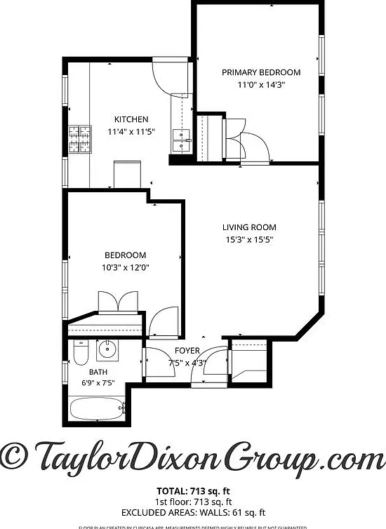 2 bed, 1.0 bath, 713 sqft, $1,350 — Photo 2