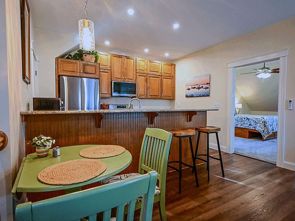 Drop leaf table and bar seating