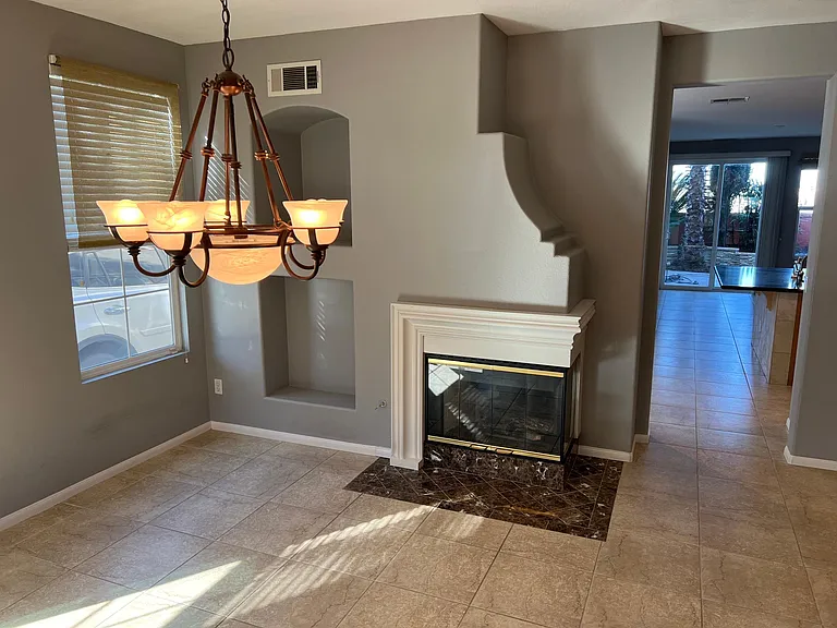 gas fireplace in living room