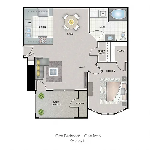 Floor plan 1 Bedroom - B