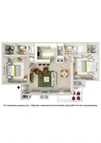 Floor plan 2 Bed 2 Bath