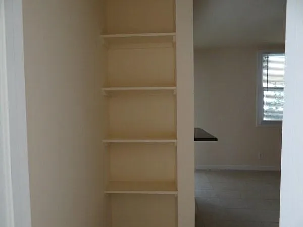 Shelves in front of master BR