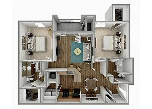 Floor plan 2 Bed 2 Bath