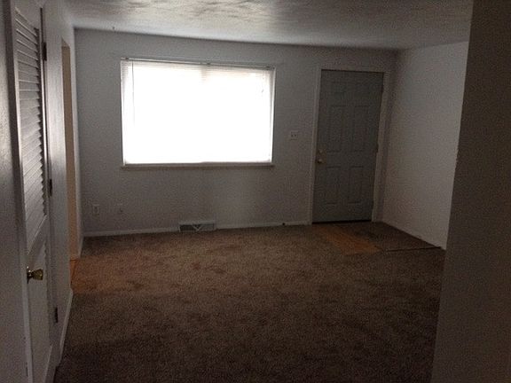 Living room view from interior of apt