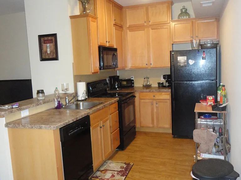 Kitchen with Range, dishwasher microwave and refrigerator loads of storage to 9' ceilings