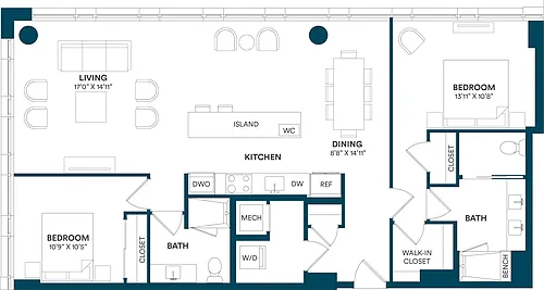 Floor plan 2 Bed/2 Bath-B2 07 08