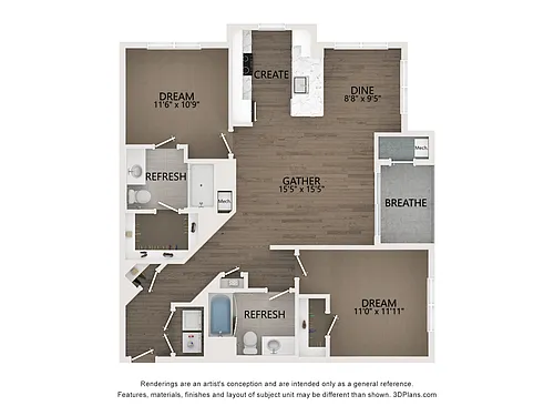Floor plan D4 1152sf