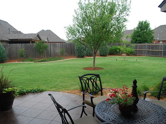 Lanscaped backyard