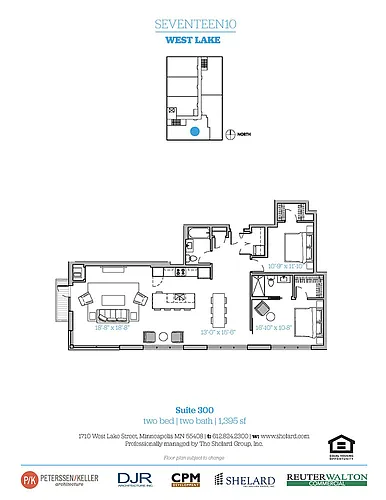Floor plan Unit 300 - South View