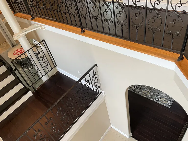 Overlooking the foyer from the upstairs
