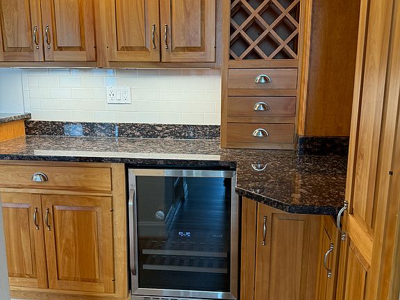 Upgraded wine fridge and bar
