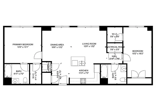 Floor plan 2 Bed / 2 Bath