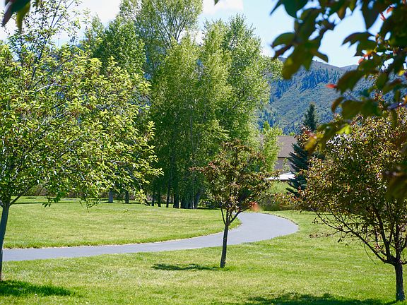 Winding walkway in greenblt