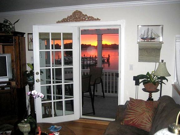 Sunrise thru living room patio doors