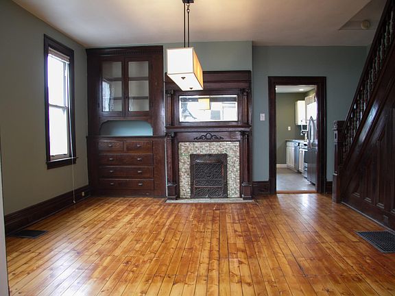 Fireplace and built in buffet in Dining Room