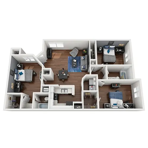 Floor plan 3 Bed, 2 Bath