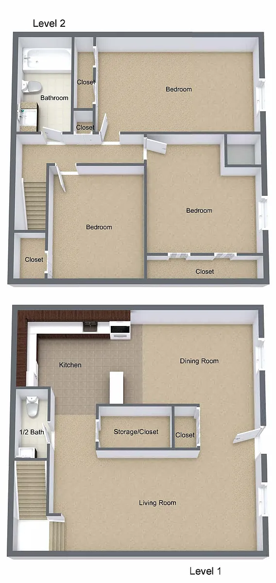 Floor plan Three Bedroom Renovated