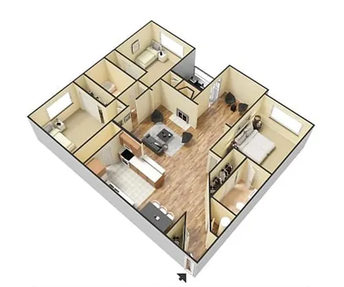 Floor plan 3x2 C2 The Antique Rose