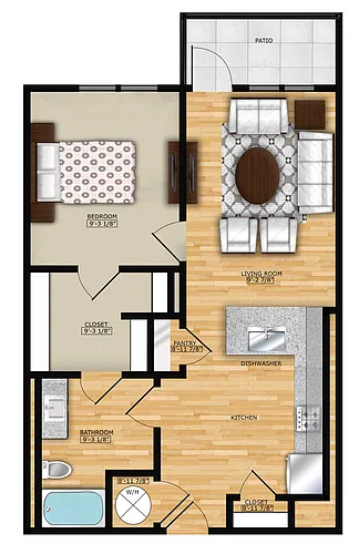 Floor plan 1 Bed A2